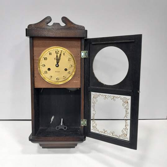 Vintage Centurion Wind Up Wooden Wall Clock image number 2