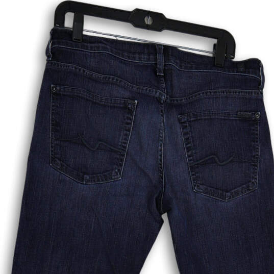 Mens Blue Denim Dark Wash 5-Pocket Design Straight Leg Jeans Size 33 image number 4