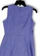 NWT Womens Blue Round Neck Sleeveless Knee Length Sheath Dress Size 4P image number 4