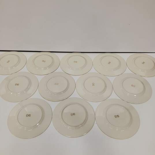 Bundle of 12 Lenox Bellaire Ceramic Beiger and Gold Tone Bread Plates image number 4