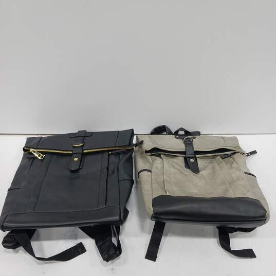 2pc Women's Madden Girl Fold-Top Backpack image number 1