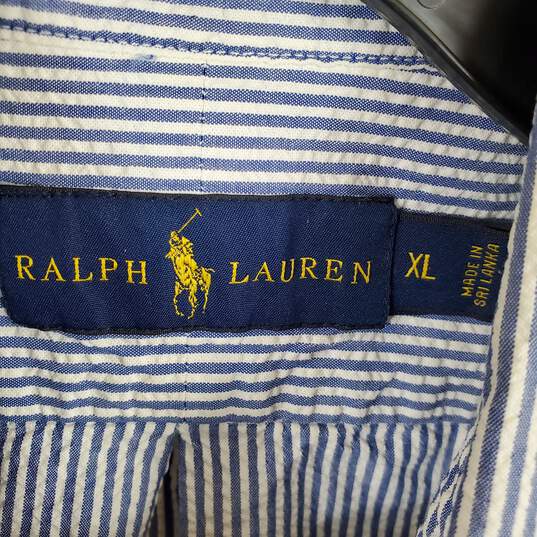 Ralph Lauren Men Blue Striped Button Up Shirt XL image number 3