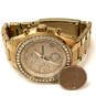 Designer Fossil ES3352 Gold-Tone Rhinestone Chronograph Analog Wristwatch image number 2