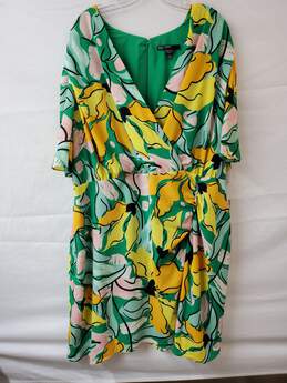Maggy London Woman Green Floral Print Dress Size 20