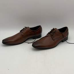 Gino Paoli Mens Brown Leather Lace Up Loafer Oxford Dress Shoes Size 9 alternative image