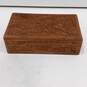 Hand Carved Wooden Floral Lined Jewelry Box image number 2