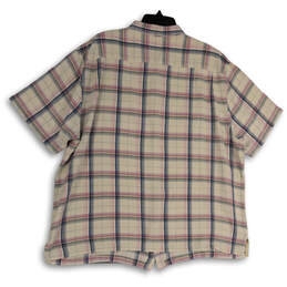 Mens Multicolor Plaid Original Fit Short Sleeve Button-Up Shirt Size 3XL alternative image