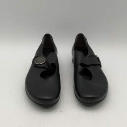 Womens Black Leather Round Toe Hook And Loop Mary Jane Shoes Size 6.5 alternative image