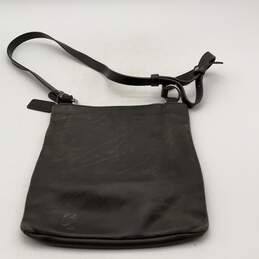 Coach Womens Gray Leather Inner Zipper Pocket Logo Charm Crossbody Bag