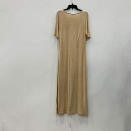 NWT Joan Vass Womens Beige Scoop Neck Short Sleeve T-Shirt Dress Size 2 alternative image