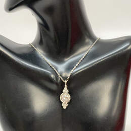 Designer Brighton Silver-Tone Clear Crystal Stone Lobster Pendant Necklace