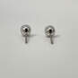 Designer Swarovski Silver-Tone Gray Stone Stud Earrings 1.5g image number 3