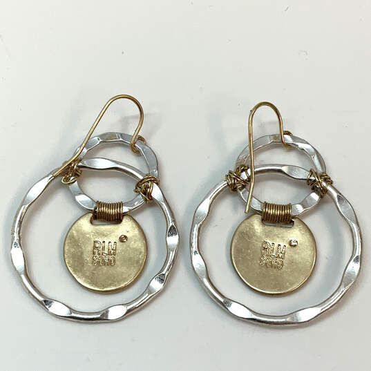 Designer Robert Lee Morris Soho Two-Tone Wire Wrapped Orbital Drop Earrings image number 2
