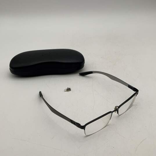 Womens RB842 Silver Clear Rectangular Half-Rim Reading Eyeglasses With Case image number 1