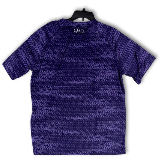 NWT Mens Purple Geometric Short Sleeve Pullover Activewear T-Shirt Size XL image number 2