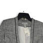 Womens Gray Space Dye Long Sleeve Welt Pocket Open Front Blazer Size 6 image number 3