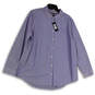 NWT Mens Blue Polka Dot Spread Collar Long Sleeve Button-Up Shirt Sz XXL image number 3