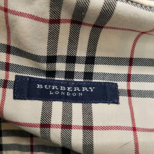 AUTHENTICATED Burberry London Cotton Beige Check Button Up Mens Size L image number 3