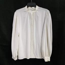 Christian Dior Womens Ivory Long Sleeve Round Neck Blouse Top Size 14