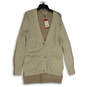 NWT Womens Tan Long Sleeve Hi-Low Hem Button Front Cardigan Sweater Size XS image number 1