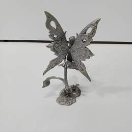 Pewter Fairy Sitting on a Leaf Figurine alternative image