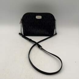 Michael Kors Womens Black Leather Zipper Adjustable Strap Crossbody Bag Purse