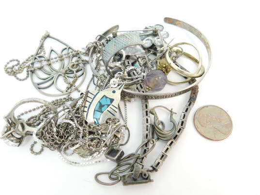 925 Sterling Silver & Stone Scrap 178.3g image number 5