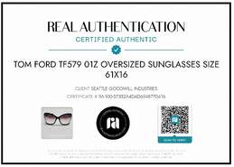 AUTHENTICATED TOM FORD 'ASTRID' TF579 OVERSIZED SUNGLASSES 61|16 alternative image