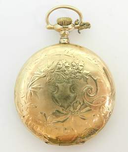 Antique Gold Filled E Bachmann Milwaukee 15 Jewels Etched Hunting Case Pocket Watch 70.9g
