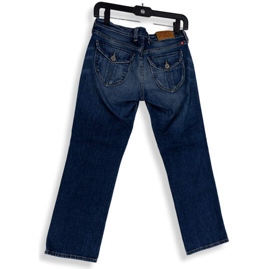 Womens Blue Denim Medium Wash Pockets Stretch Straight Leg Jeans Size 0/25 image number 2