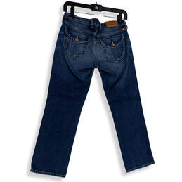 Womens Blue Denim Medium Wash Pockets Stretch Straight Leg Jeans Size 0/25 alternative image