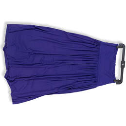 Womens Purple Elastic Waist Pleated Pull On Flare Skirt Size Medium alternative image