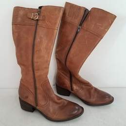 Born Fannar Knee High Tan Leather Boots Women Sz 9M