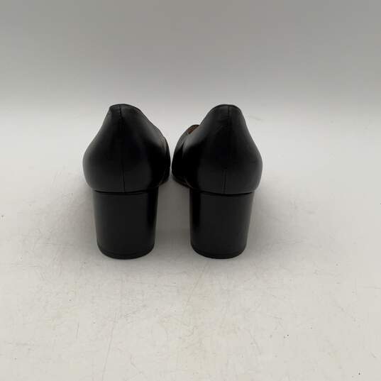 Jon Josef Womens Black Leather Pointed Toe Slip On Pump Heel Size 8 image number 5