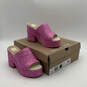 NIB Womens Elora Pink Orchid Slip On Open Toe Wedge Platform Heels Size 7 image number 1