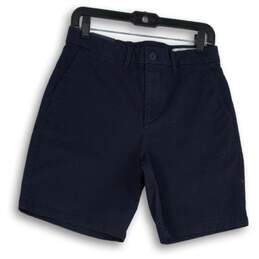 NWT GAP Womens Navy Blue Flat Front Slash Pocket Chino Shorts Size 29