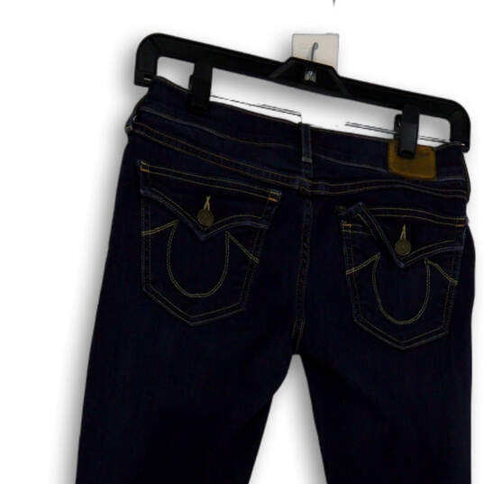 Womens Black Dark Wash Stretch Pockets Denim Skinny Leg Jeans Size 26 image number 4