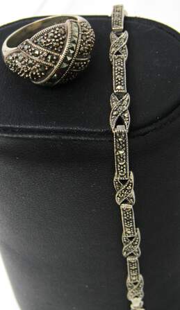 Vintage Marcasite Bracelet and Ring Size 8.5