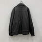 Womens Black Leather Long Sleeve Collared Pockets Full-Zip Jacket Size 4XL image number 2