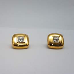 Swarovski Gold Tone Crystal Square Clip On Earrings 18.3g alternative image