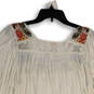 NWT Womens White Embroidered Hi-Low Hem 3/4 Sleeve Blouse Top Size S image number 4