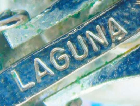 Vintage Laguna Clip Earrings & Silver Tone Blue Aurora Borealis Crystal Jewelry 201.8g image number 6