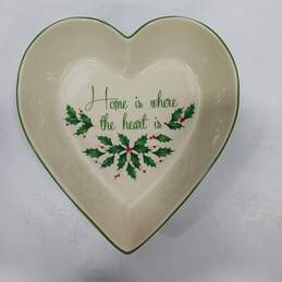Lenox "Home is Where the Heart is" Beige Ceramic Holiday Dish alternative image