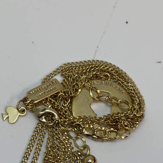Designer Kate Spade Gold-Tone Link Chain Lobster Clasp Pendant Necklace image number 3
