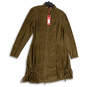 NWT Womens Green Long Sleeve Mock Neck Pockets Full-Zip Jacket Dress Sz XL image number 3