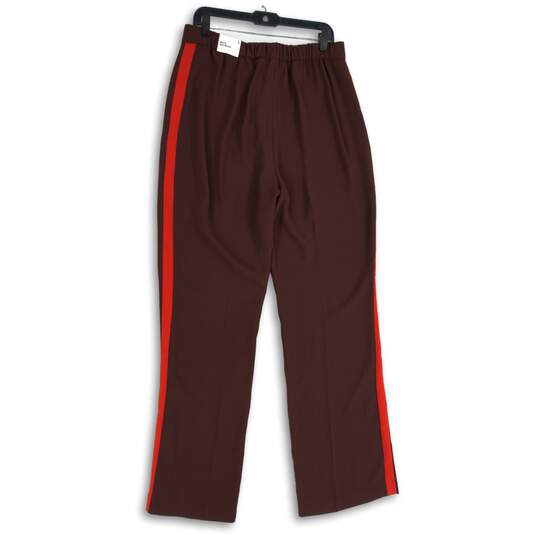 NWT Express Womens Red Super High Rise Wide Leg Pull-On Dress Pants Size Large image number 2