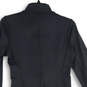 Womens Black Long Sleeve Mock Neck Front Zip Sheath Dress Size Small image number 4