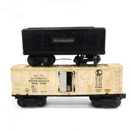 Vintage Lionel O Gauge Train Cars Prewar Steam Engine Tender & 3472 Milk Car