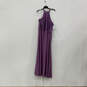 NWT Womens Purple Floral Sleeveless Halter Neck Back Zip Maxi Dress Size 16 image number 2