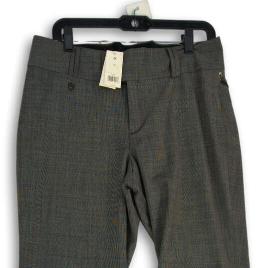 NWT Women's Gray Flat Front Slash Pocket Wide-Leg Dress Pants Size 10 image number 3